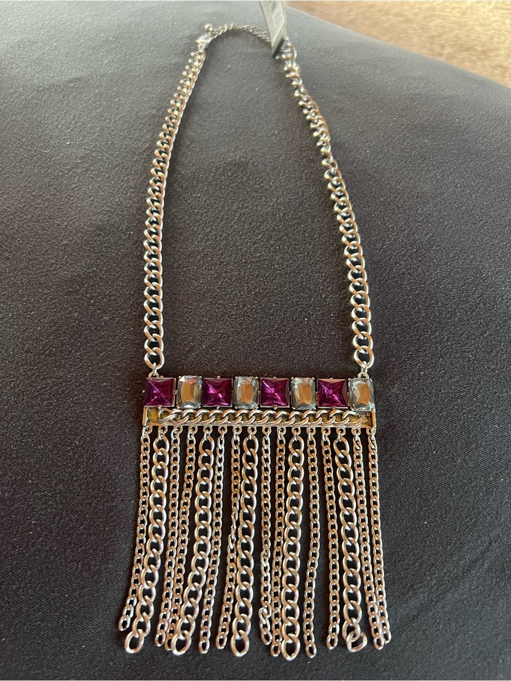 Target purple & gray, rhinestone/crystal adjustable necklace.  New with tag